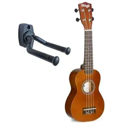 Stagg US-NAT Sopran Ukulele Natur mit Tasche mit Wandhalter (Sopran, Soprano), Ukulele
