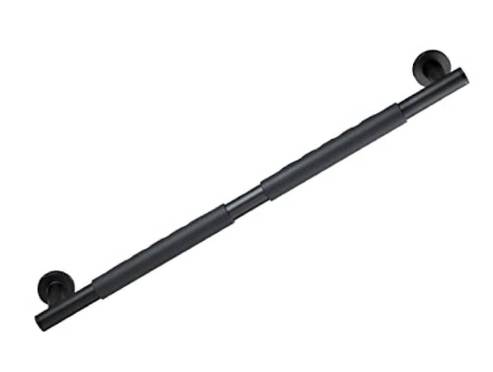 WENKO Haltegriff Bad 65,5 cm für Senioren, TÜV Bauartgeprüft, aus Edelstahl 120 kg Belastbar, Wandhaltegriff, Schwarz, Anti Rutsch Griff für sicheren Halt, Dusche, Badewanne, Badezimmer Haltestange