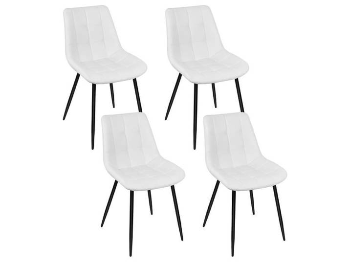 Chaise de cuisine - JEOBEST - Lot de 4 - Ergonomique - Moderne - Blanc