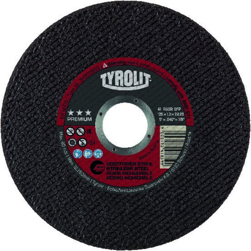 TYROLIT Trennscheibe INOX PREMIUM 125 x 1,0 mm gerade (34332803)