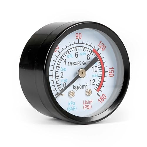 Manometer drukvat radiaal DN8 (1/4") 0-12 bar 0-180 PSI diameter 52 mm