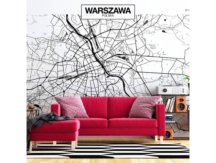 home24 Vlies-fotobehang Warsaw Map 100 x 70cm 100 x 70 cm