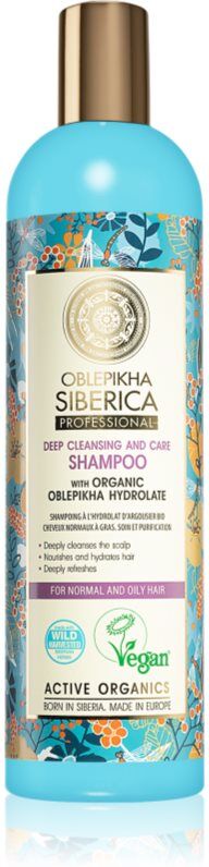 Natura Siberica Oblepikha (Sea-Buckthorn) shampoing nettoyant en profondeur pour cheveux normaux à gras 400 ml