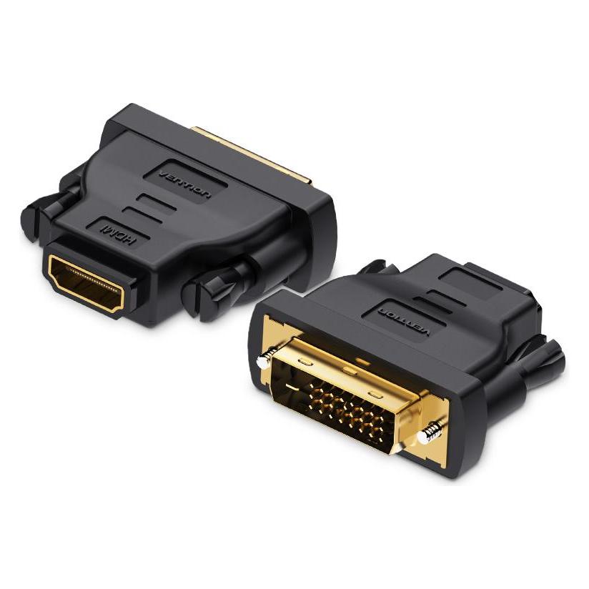 Vention DVI (24 + 1) Stecker auf HDMI Buchse Adapter - schwarz (ECDB0)