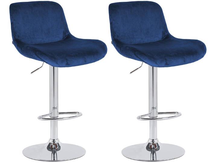 CLP Barhocker Solon (Set, 2er), Samt- oder Stoffbezug, Metall in Chromoptik
