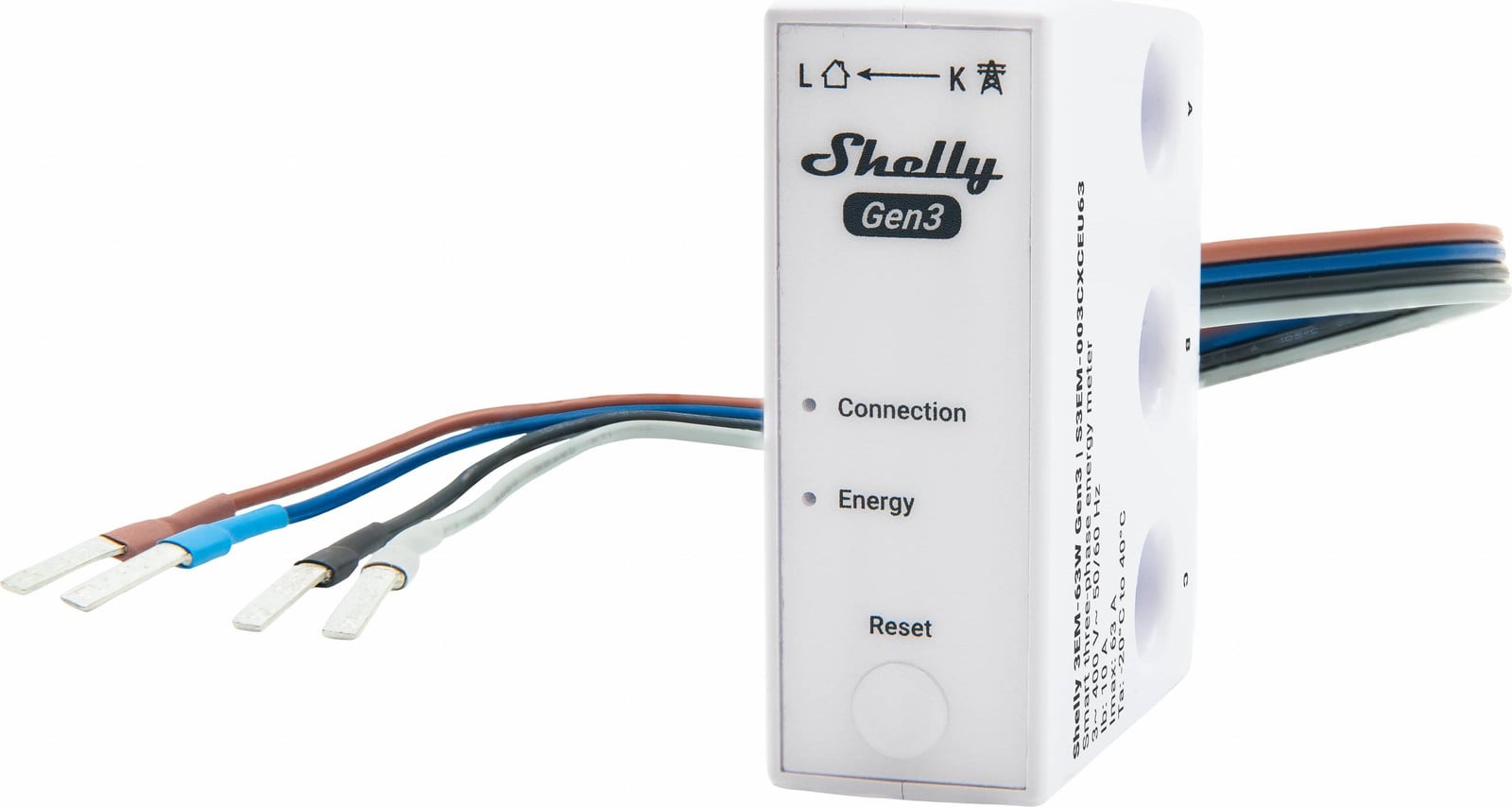 Shelly Relais 3EM-63W Gen3 stroommeter