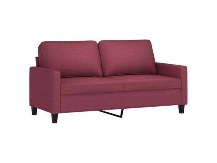 KTHLBRH Sofa-Set, 3-teilig, Weinrot, mit Kissen Stoff 100 % Polyester, Gestell Metall, Fußstütze inklusive, 2 Sofas 2-Sitzer