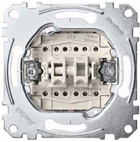 Merten Interrupteur double va-et-vient simple 1 pôle 16AX 250VAC MEG3626-0000 (MEG3626-0000)