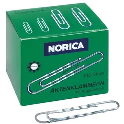 Norica Büroklammern 77mm gewellt, silberfarben, 100 Stück silber