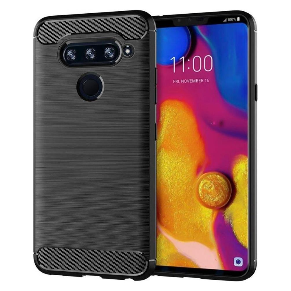 Screenguard LG V40 ThinQ Hülle Carbon Brushed Soft TPU (LG V40 ThinQ) (00024194)