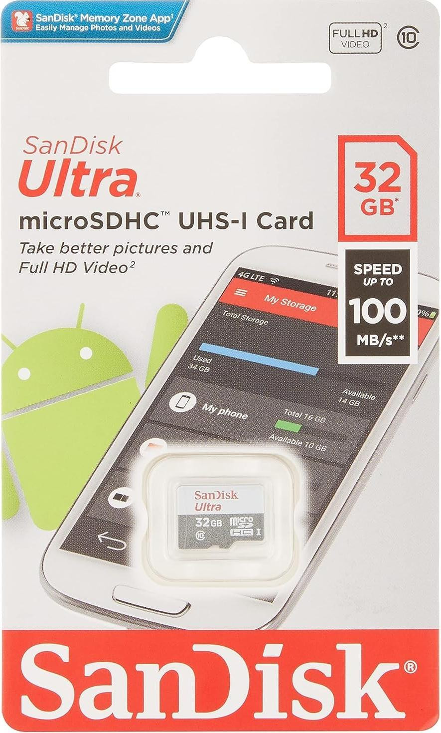 SanDisk Ultra microSDHC geheugenkaart 32 GB Class 10