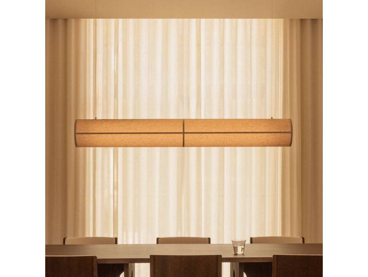 Audo Copenhagen Hängelampe Hashira, dimmbar, creme / amber, für Wohn- / Esszimmer, Textil / Stoff / Seide, Pendelleuchte