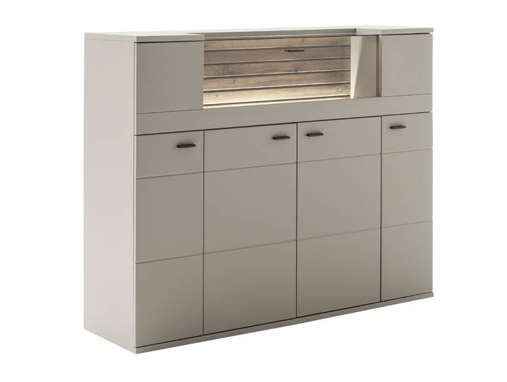 Highboard LÜTTICH, grau, Holznachbildung