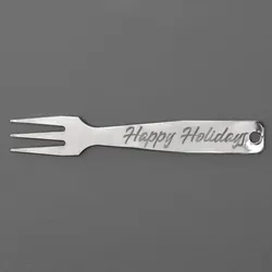 Gourmet-Gabel "Happy Holidays" Sterling-Silber