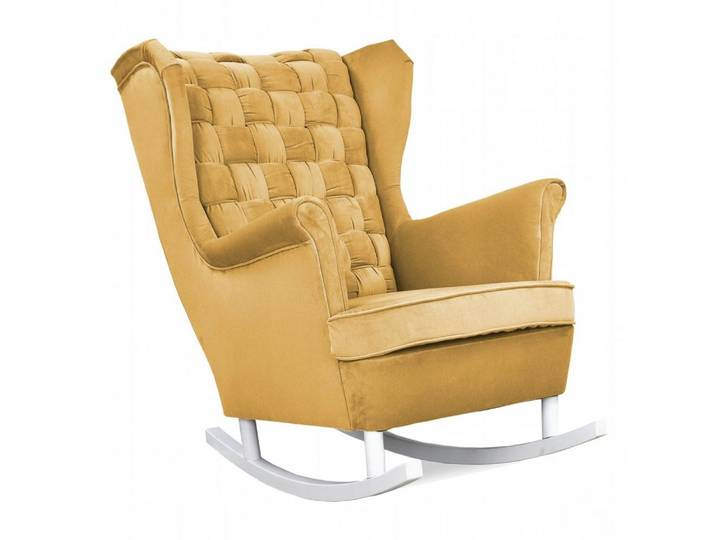 Family Meble Schaukelstuhl Family Meble Carol Schaukelstuhl mit Samtbezug AMORE 28 Gelb 84x92x104