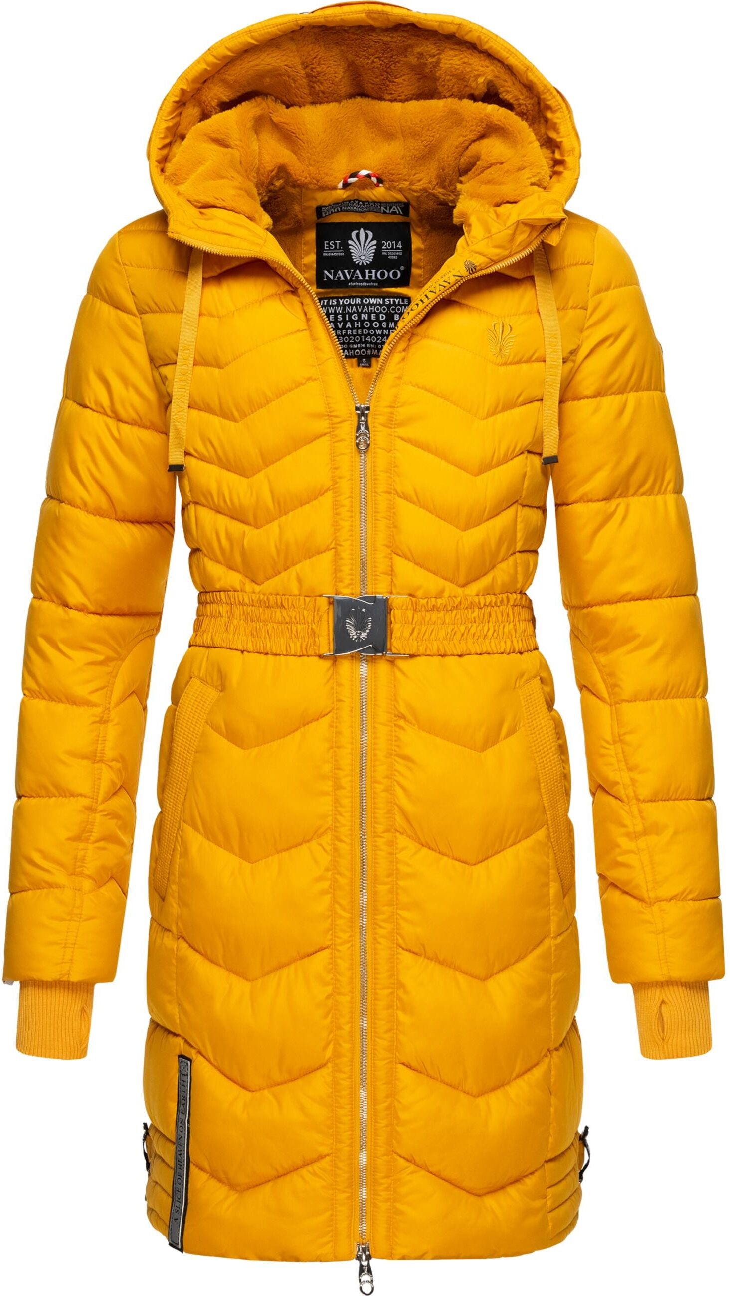 Steppmantel NAVAHOO "Steppmantel Alpenveilchen", Damen, Gr. L, gelb, Obermaterial: 100% Polyester PES.  Obermaterial: Futter: 100% Polyester PES. 100% Polyester PES., Mäntel Steppmantel