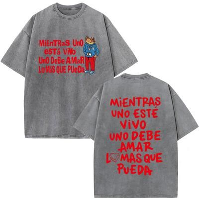 Fashion Sheath Bad Bunny Vintage Washed T Shirt Oversized Hip Hop Streetwear Merch For Men, Women & Couples 25 s