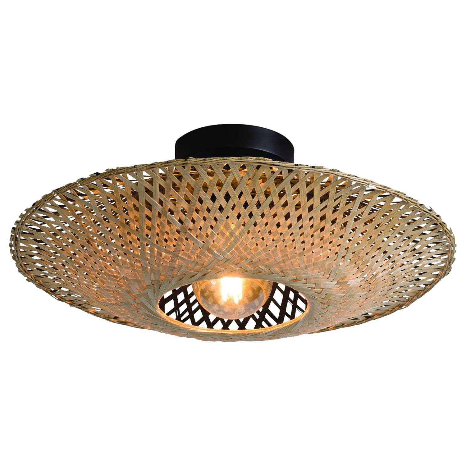 Good&Mojo Plafondlamp Kalimantan beige/zwart Ø 87 cm