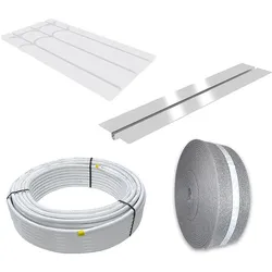 Fußbodenheizung-Set mit 20mm EPS Dämmplatte und Wärmeleitblechen (Ausführung: 3.6 m2)