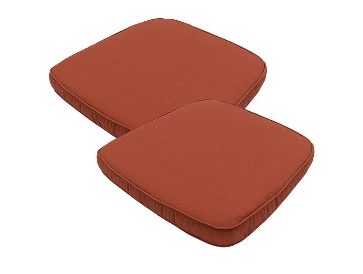 Stuhlkissen Outdoor 2er-Set, bequeme und komfortable Sitzkissen, terra, 48 x 48 cm