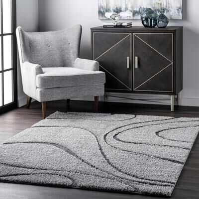 Nuloom Krista Contemporary Swirls Shag Area Rug