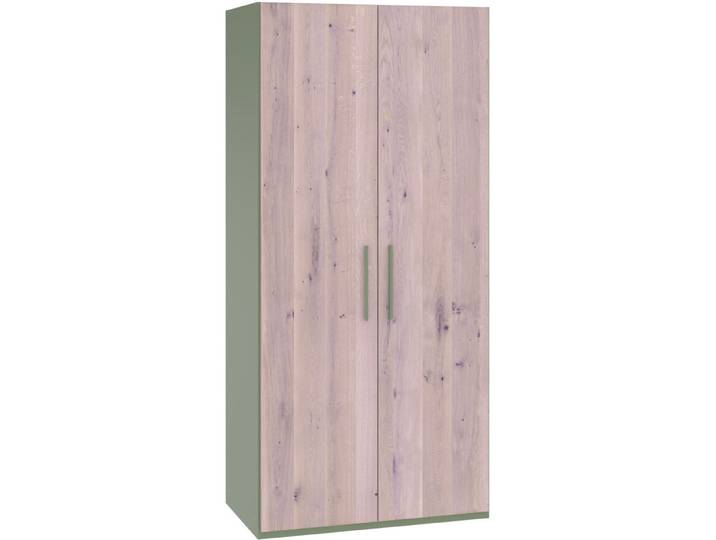 Modular Kleiderschrank Holz Werk blassgrün Wildeiche B 103 cm