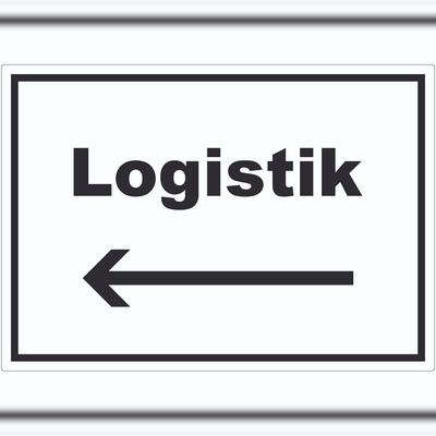 HB-Druck Logistik Aufkleber mit Text und Richtungspfeil links Transport Versand waagerecht A2 (420x594mm)