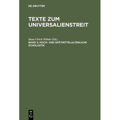 Hoch- und spätmittelalterliche Scholastik, Gebundene Ausgabe von Michel, De Gruyter, 978-3-05-001929-1