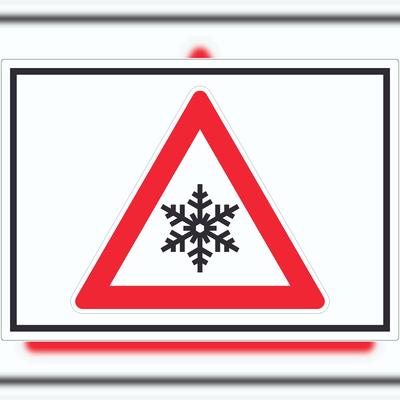 HB-Druck Achtung Frost Schnee Eis Symbol Aufkleber A2 (420x594mm)