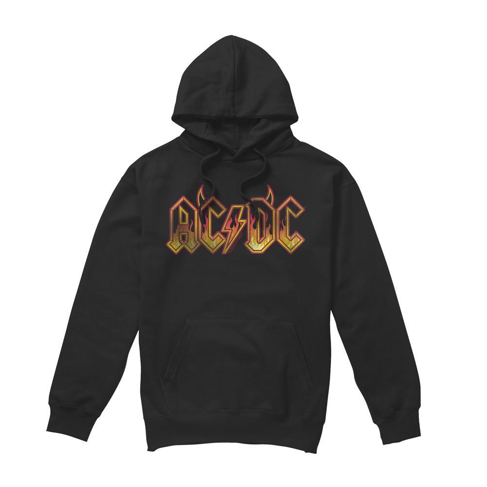 AC/DC Heren Fire Logo Hoodie (Zwart)