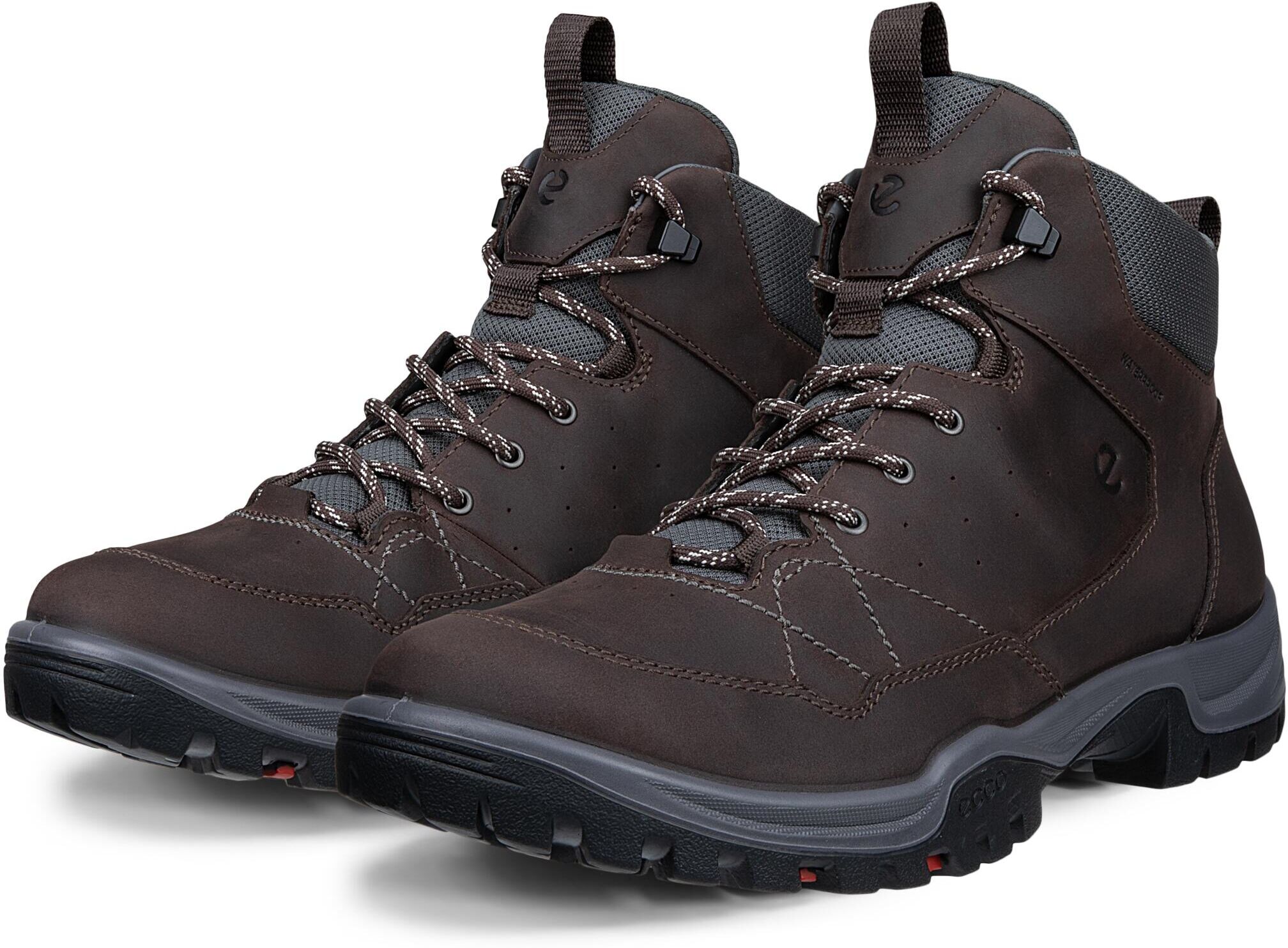 Outdoorschuh ECCO "ECCO RECEPTOR TREKK", Herren, Gr. 46, Textil, braun (dunkelbraun), Nubukleder, Textil, Schuhe Outdoorschuh, Wanderstiefel, Winterboots, Schnürboots in schmaler Form dunkelbraun 46, Textil