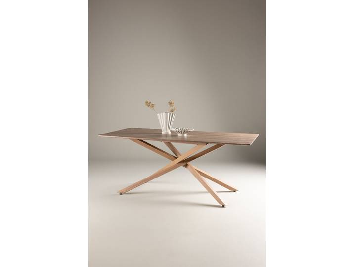 Esstisch VENTURE HOME Piazza, rechteckiger Esstisch mit Stahlgestell, 180 × 90 cm , mocca, mocca, mocca, B:90cm H:76cm T:90cm, Tische, Esstisch, Esszimmertisch, MDF, Furnier, Stahlgestell, rechteckig, edel