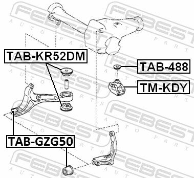 Febest Lagerung, Differential Tab-488 Vorderachse Unten Für Toyota