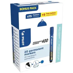 Pilot 20er-Pack Permanentmarke »400« blau
