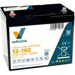 Voltrana Lithium-Akku VT102 12,8V 102Ah 1306Wh Bluetooth Heizfunktion LiFePO4