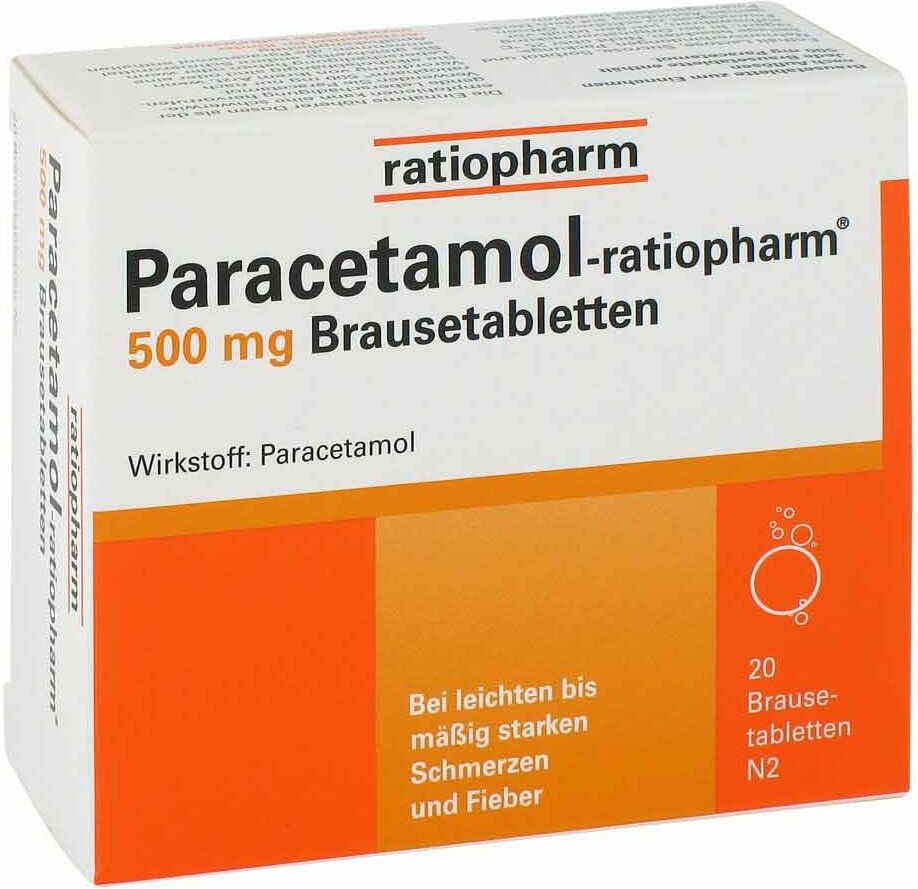 Paracetamol ratiopharm 500mg Brausetabletten 20stk