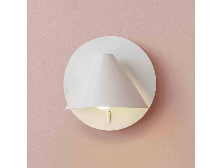 FARO BARCELONA Wandlampe Noon, weiß / opal, für Wohn- / Esszimmer, Metall, Modern, Wandleuchte, Wandlampe Innen