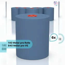 Blanc HYGIENIC Handtuchrollen "Classico BLAU" 6 Rollen je SET, 2-lagig, 145m je Rolle, 100% Zellstoff, für Blanc Cosmos Handtuchspender