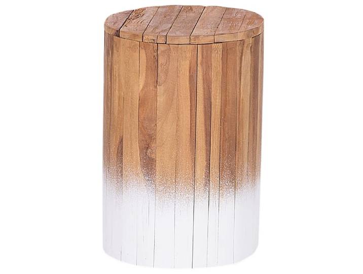 Table d'appoint teck marronblanc
