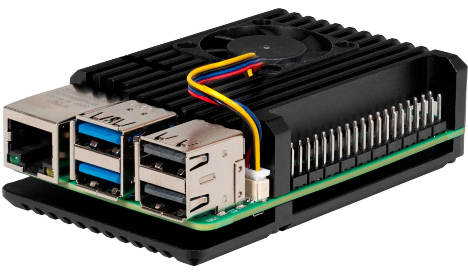 Joy-iT Armor Case Block Active aluminiumbehuizing voor Raspberry Pi 5, zwart
