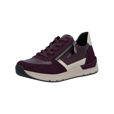 Sneaker RIEKER "Rieker Sneaker Lederimitat", Damen, Gr. 37, lila, Lederimitat, Schuhe Sneaker