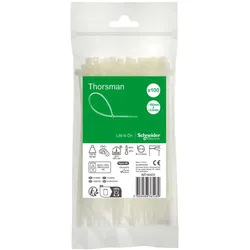 Schneider Electric IMT46405 Kabelbinder Thorsman, Abmessung: 150X3,6 mm, VPE=100 Stück Farbe: klar