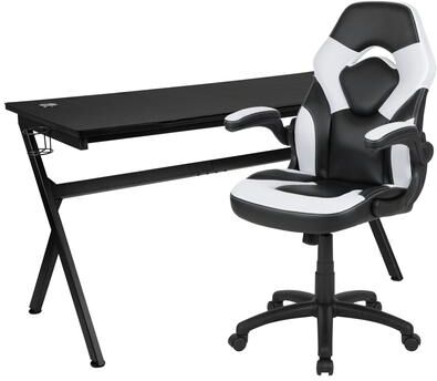 Lancaster Home Gaming Desk Bundle - Cup & Headphone Holders/Mouse Pad Top