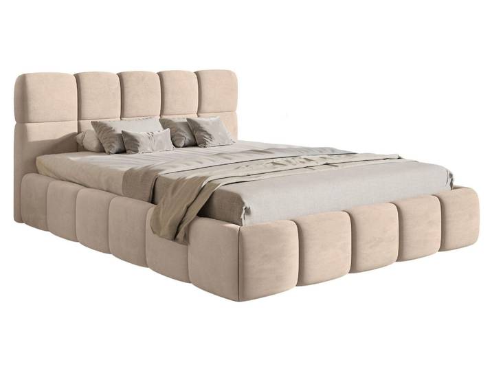 Selsey Cloudy – Lit rembourré 120 x 200 cm\, velours beige