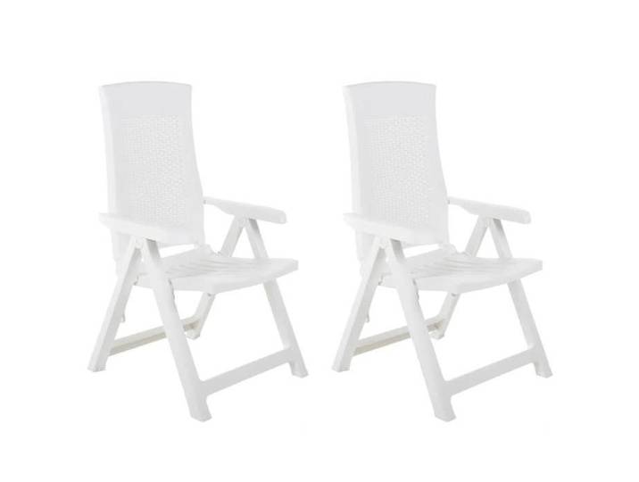 Chaises inclinables de jardin lot de 2 Plastique Blanc 48760