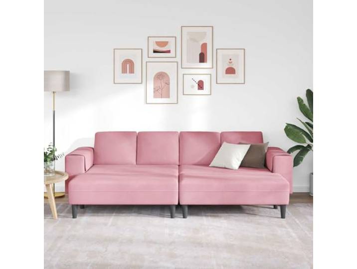 KTHLBRH Modernes Sofa, Rosa, 3-teilig, 250 cm Strapazierfähiges Polyester, kompensierte Struktur, leichter Schaumstoff, für Wohnzimmer