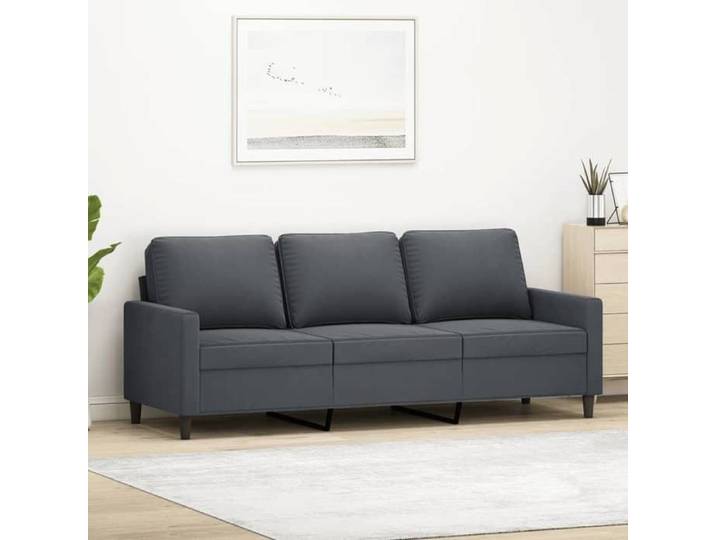 Solde d'été Canapé confortable Canapé à 3 places Gris foncé 180cm Velours 631677
