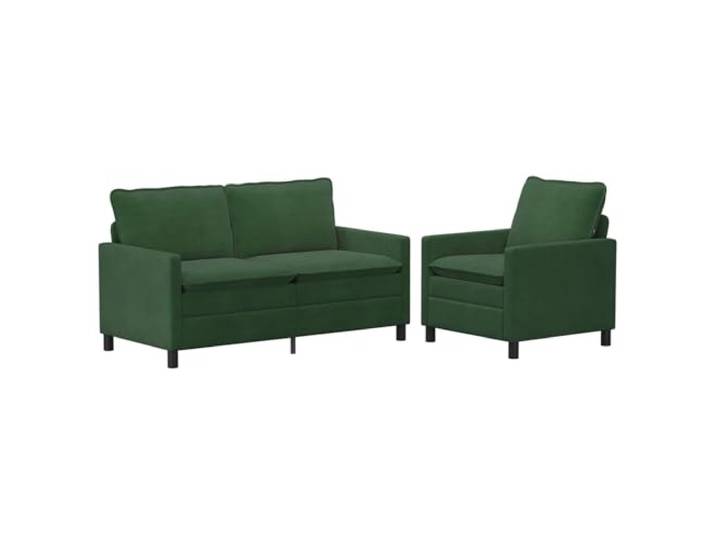 PUGYNBK Sofa-Set, 2-teilig, Dschungelgrün, Cordstoff mit Metallrahmen Weiche Textur, abnehmbare Kissen, robuster Boden, einfache Reinigung, einfache Montage