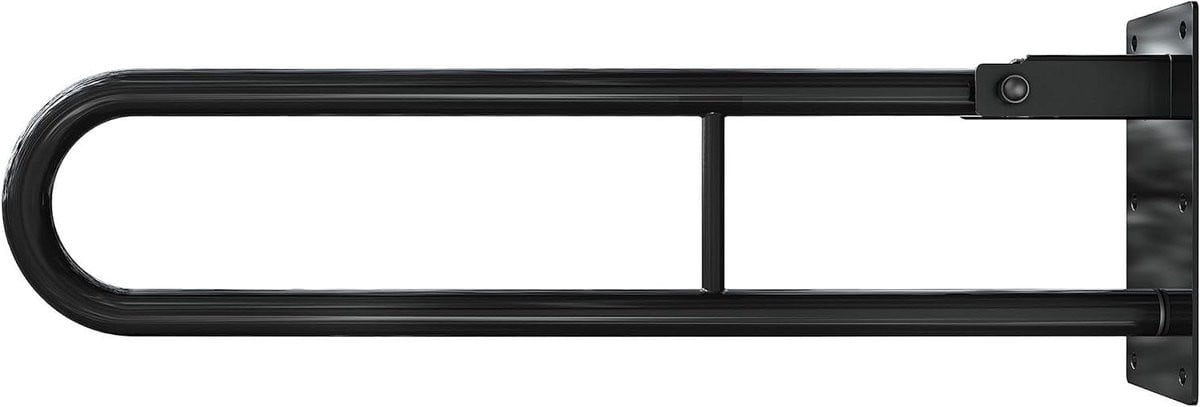 Wandsteun Handgreep Zwart 70 cm - Robuuste Stalen Steunbeugel voor Mobiliteit in de Badkamer