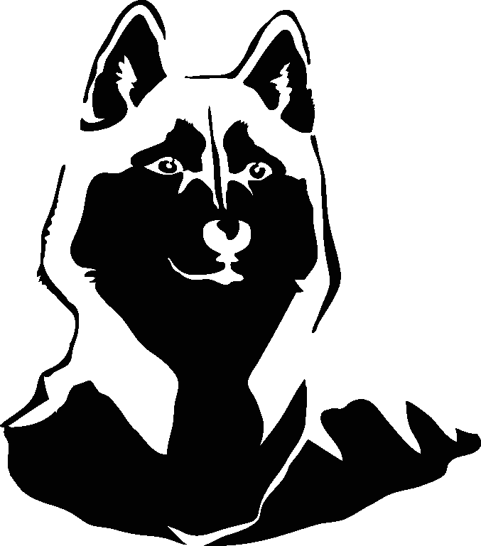 Ambiance-sticker Sticker Chien Husky pour fond sombre